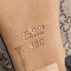 مملوكة مسبقًا صندل غوتشي تاتو كانفاس سوبريم جي جي بني / بيج بفتحة كعب مقاس 38