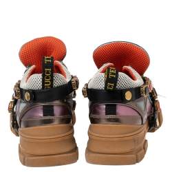 Gucci Multicolor Leather And Mesh  Flashtrek Chunky Sneakers Size 37