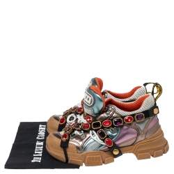 Gucci Multicolor Leather And Mesh  Flashtrek Chunky Sneakers Size 37