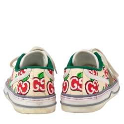 Gucci Multicolor Canvas Tennis 1977 GG Apple Print Low Top Sneakers Size 38.5