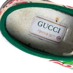 Gucci Multicolor Canvas Tennis 1977 GG Apple Print Low Top Sneakers Size 38.5