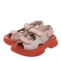 مملوكة مسبقًا Gucci Multicolor Leather And Mesh Open Toe Sandals Size 36