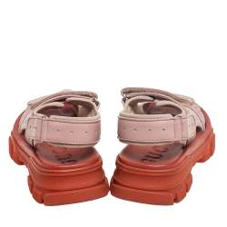 مملوكة مسبقًا Gucci Multicolor Leather And Mesh Open Toe Sandals Size 36