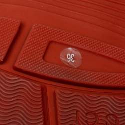 مملوكة مسبقًا Gucci Multicolor Leather And Mesh Open Toe Sandals Size 36