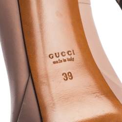 Gucci Dusty Pink Leather Betty Peep Toe Pumps Size 39