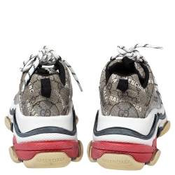 Pre Owned حذاء رياضي غوتشي تريبل إس كانفاس ثلاثي اللون برباط مقاس 36