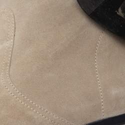 Pre Owned Gucci Grey Suede Knee High Boots Size 36.5