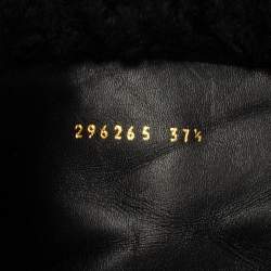 Pre Owned Gucci Black Microguccissima Suede Knee Length Boots Size 37.5