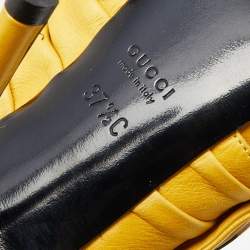 مملوكة مسبقًا صندل سلايد غوتشي هيستريا جلد أصفر سيور مقاس 37.5