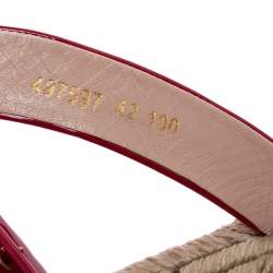 مملوكة مسبقًا صندل إسبادريل غوتشي صفير جلد لامع وقماش جينغام ثلاثي اللون بنعل سميك مقاس  42