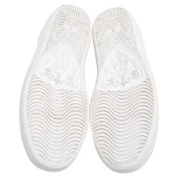 مملوكة مسبقًا Gucci White Leather Bee Web Ace Sneakers Size 37.5
