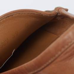 مملوكة مسبقًا حذاء لوفرز غوتشي ويب هورسبيت جلد بني فاتح مقاس 39