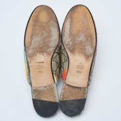 Pre Owned Gucci Multicolor Tian Print GG Supreme Canvas Princetown Flat Mules Size 39.5
