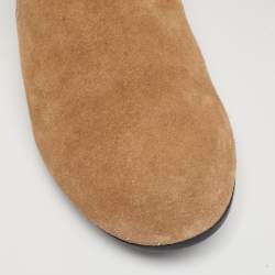 Pre Owned Gucci Brown Suede GG knee Length Boots Size 39