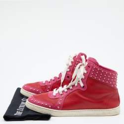 مملوكة مسبقًا Gucci Two Tone Studded Guccissima Leather Dapper Dan High Top Sneakers Size 39.5