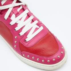 مملوكة مسبقًا Gucci Two Tone Studded Guccissima Leather Dapper Dan High Top Sneakers Size 39.5