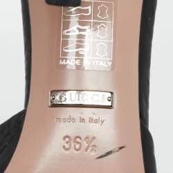 Pre Owned Gucci Black Guccissima Leather Horsebit Slide Sandals Size 36.5