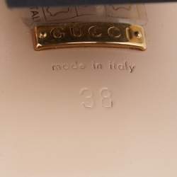 مملوكة مسبقًا Gucci Black Leather Kendall Studded Sandals Size 38