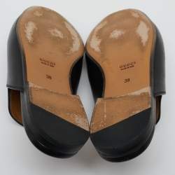 مملوكة مسبقًا Gucci Black Leather Princetown Mule Flats Size 38