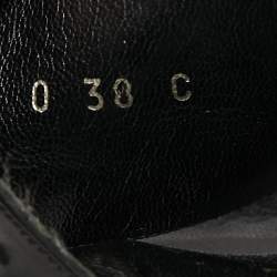 Gucci Black Patent Leather Cut-Out Wedge Slide Sandals Size 38