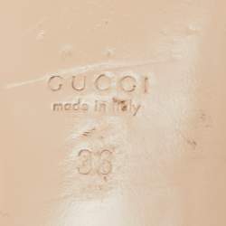 Pre Owned Gucci Cream/Blue Quilted Leather Double G Slide Flat Sandals Size 36