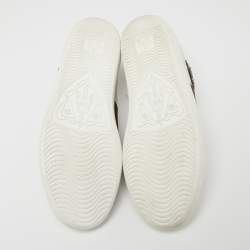 Pre Owned Gucci White Leather And Python Embossed Arrow Embellished Ace Low Top Sneakers Size 36.5