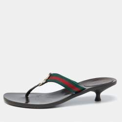 Double g leather flip flops Gucci Multicolour size 39 IT in Leather -  32602713