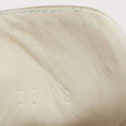 Pre Owned Gucci White Leather Sequins And Crystal Lips Ace Low Top Sneakers Size 37