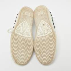 Pre Owned Gucci White Floral Embroidered Leather Ace Low Top Sneakers Size 36.5