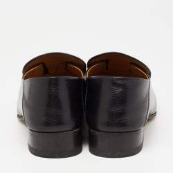 Pre Owned Gucci Black Leather Horsebit Collapsible Heel Loafers Size 37.5 