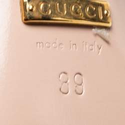 Pre Owned Gucci Burgundy Leather Studded Cap-Toe T-Strap Pumps Size 39