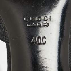 Pre Owned صندل سلايد غوتشي هورسبيت كانفاس جي جي أسود مقاس 40