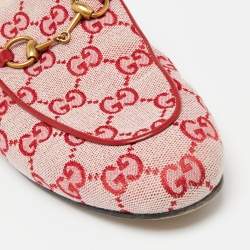 مملوكة مسبقًا صندل سلايد غوتشي برينستون كانفاس أحمر/وردي مقاس 37.5