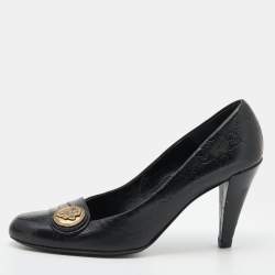 مملوكة مسبقًا Gucci Black Guccissima Leather Hysteria Pumps Size 39.5