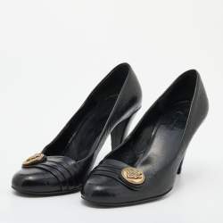 مملوكة مسبقًا Gucci Black Guccissima Leather Hysteria Pumps Size 39.5