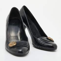 مملوكة مسبقًا Gucci Black Guccissima Leather Hysteria Pumps Size 39.5