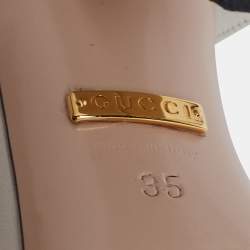 Pre Owned Gucci White Leather GG Marmont Ankle-Strap Sandals Size 35