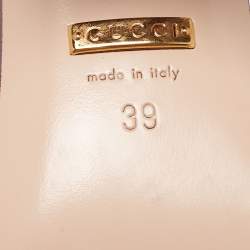 Pre Owned صندل غوتشي جي جي مارمونت جلد عنابي سير كاحل مقاس 39