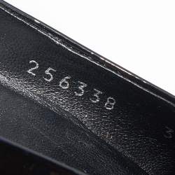 Pre Owned Gucci Black Patent Leather Block Heel Pumps Size 35.5