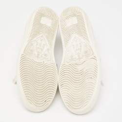 Pre Owned حذاء رياضي غوتشي إيس جلد نقشة الثعبان وجلد أبيض مقاس 35