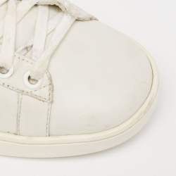 Pre Owned حذاء رياضي غوتشي إيس جلد نقشة الثعبان وجلد أبيض مقاس 35