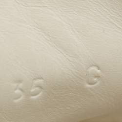 Pre Owned حذاء رياضي غوتشي إيس جلد نقشة الثعبان وجلد أبيض مقاس 35