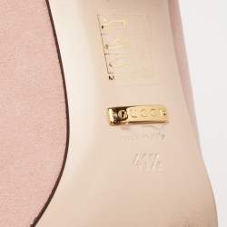 Pre Owned حذاء كعب عالي غوتشي GG  مارمونت وردي فاتح بشراشيب مقاس 41.5