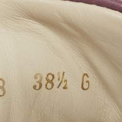 مملوكة مسبقًا Gucci Purple/Beige Leather And Guccissima Canvas Low Top Sneakers Size 38.5