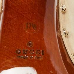 Pre Owned Gucci Beige Suede Bamboo Tassel Loafer Slingback Clogs Size 37.5