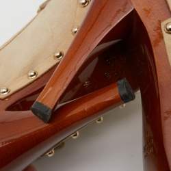 Pre Owned Gucci Beige Suede Bamboo Tassel Loafer Slingback Clogs Size 37.5