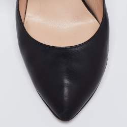 Gucci Black Leather Sylvie Buckle Detail Pumps Size 38
