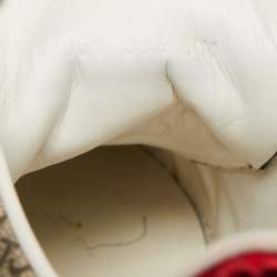 Pre Owned Gucci Beige GG Supreme Bee Print  Canvas Ace Low Top Sneakers Size 39.5