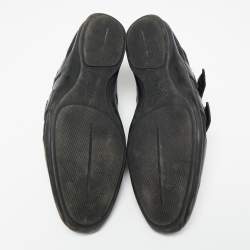 Gucci Black GG Canvas and Leather Double Velcro Strap Low Top Sneakers Size 44 
