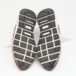 Gucci Red/White Leather Interlocking G Low Top Sneakers Size 37.5